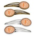 Carolines Treasures Letter F Chevron Orange and White Barrettes Hair Clips, Set of 4, 4PK CJ1046-FHCS4